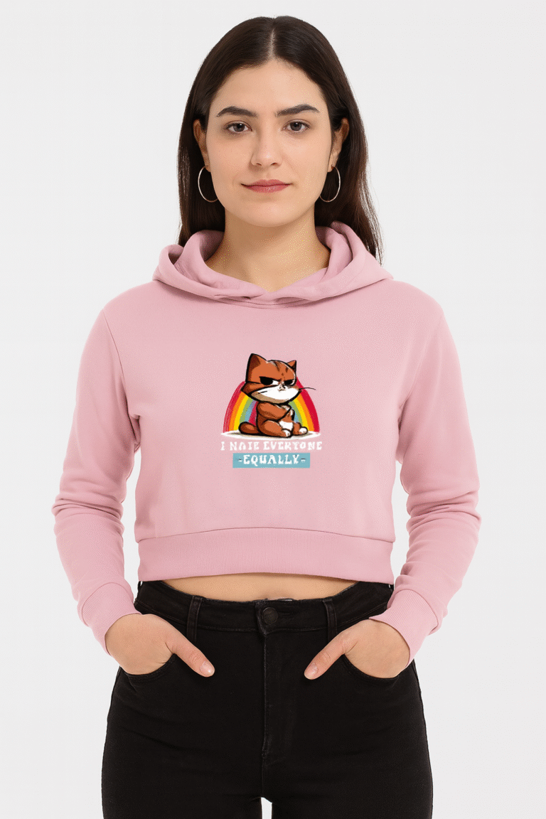 i Hate Everyone | Female Cropped Hoodie