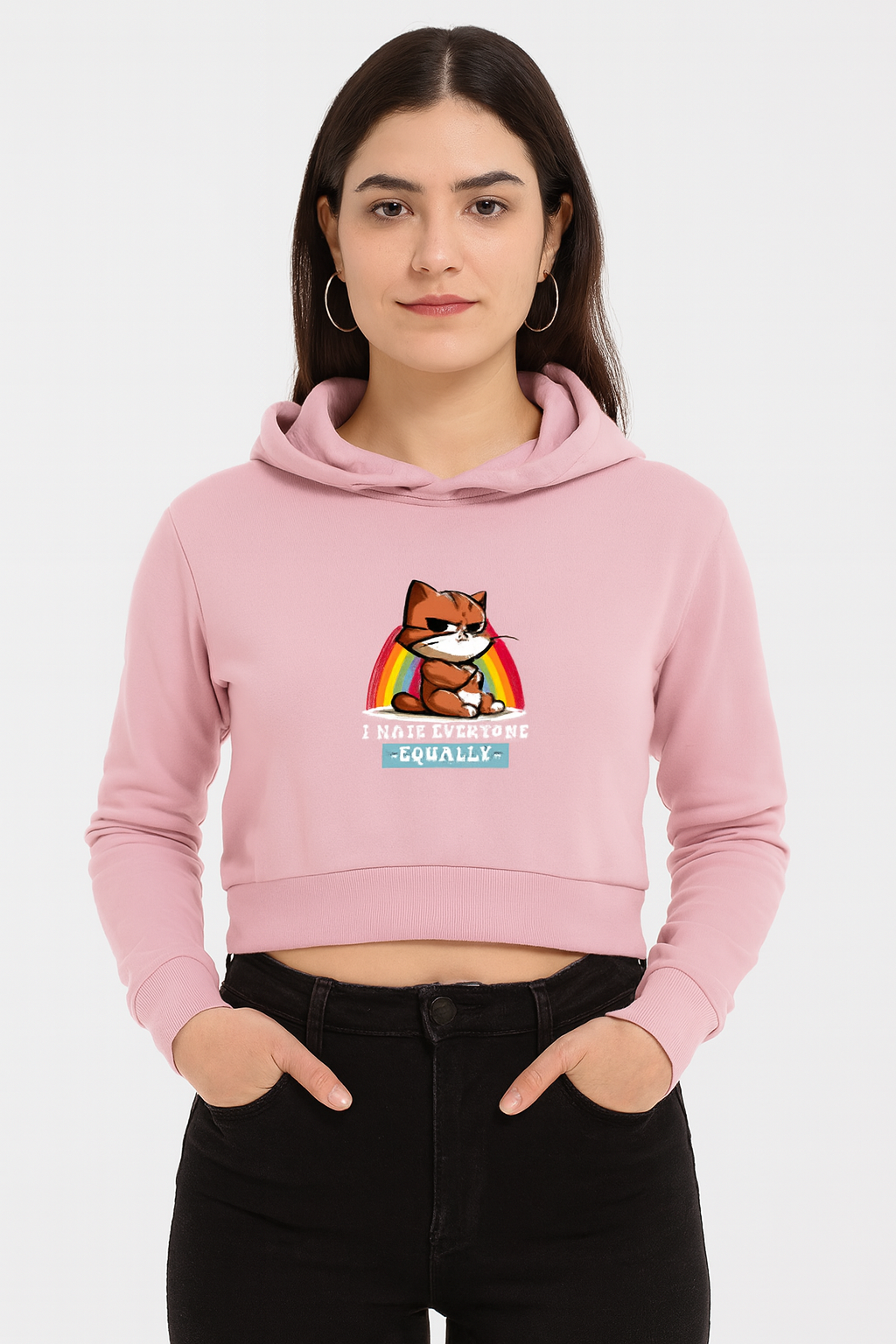 i Hate Everyone | Female Cropped Hoodie