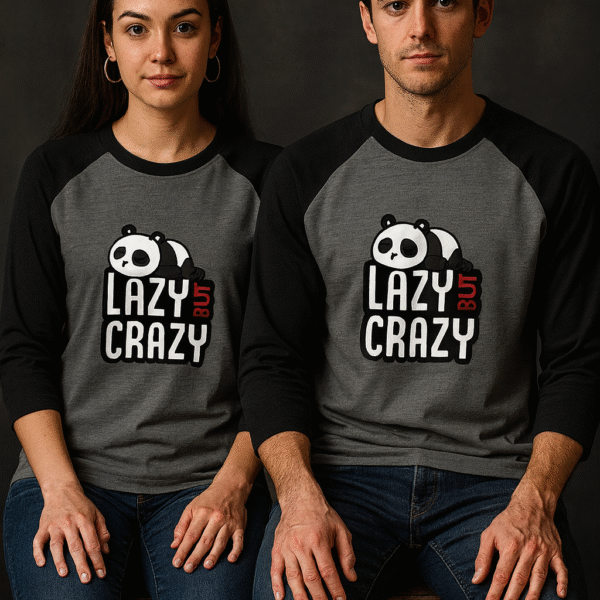 Lazy Crazy Panda | Unisex Raglan T-Shirt