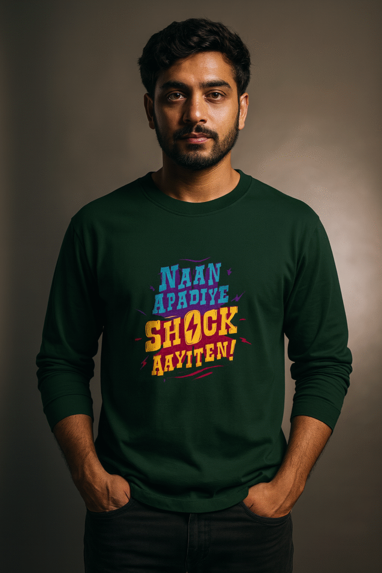 Vadivelu Dialogue 3 (Shock Aayiten) - Men's Full Sleeve T-Shirt