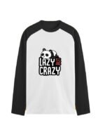 Lazy Crazy Panda | Unisex Raglan T-Shirt - Image 3