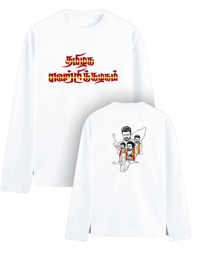 TVK Party Sign ( Front and Back ) | Men's Full Sleeve T-Shirt
