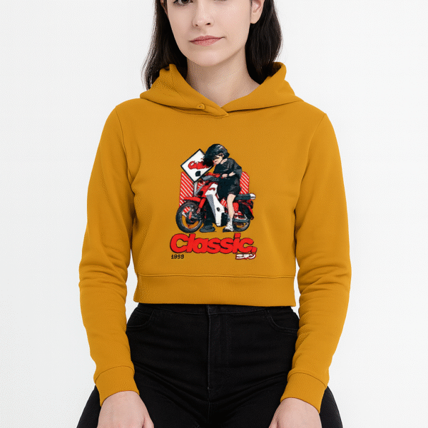 Classic Rider | Female Cropped Hoodie